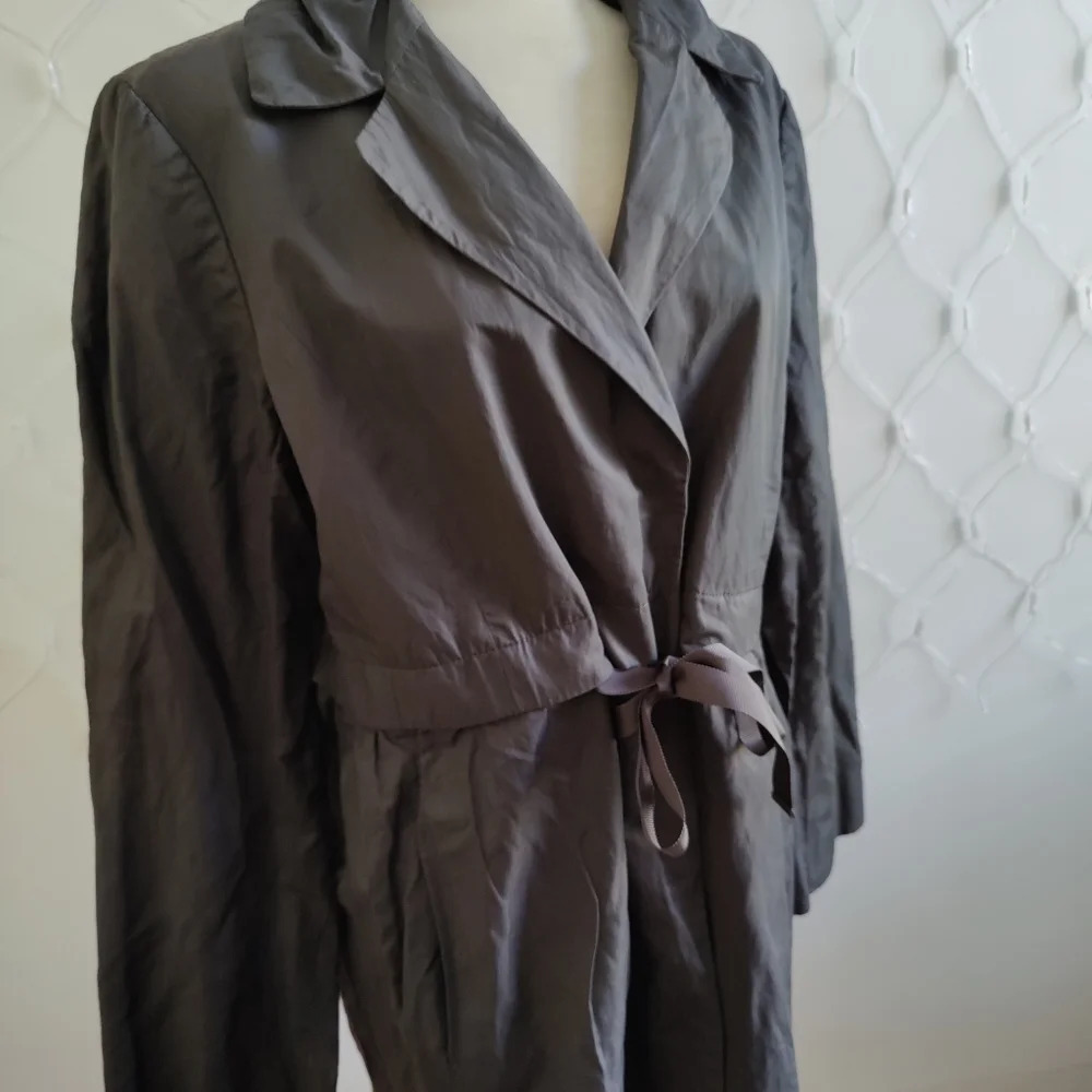 LOFT Trench Coat / Gray / Size 16 - Picture 4 of 5